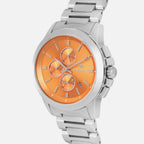 Men Quartz Orange Dial Analog Stainless Steel Watch G1051M-M1119