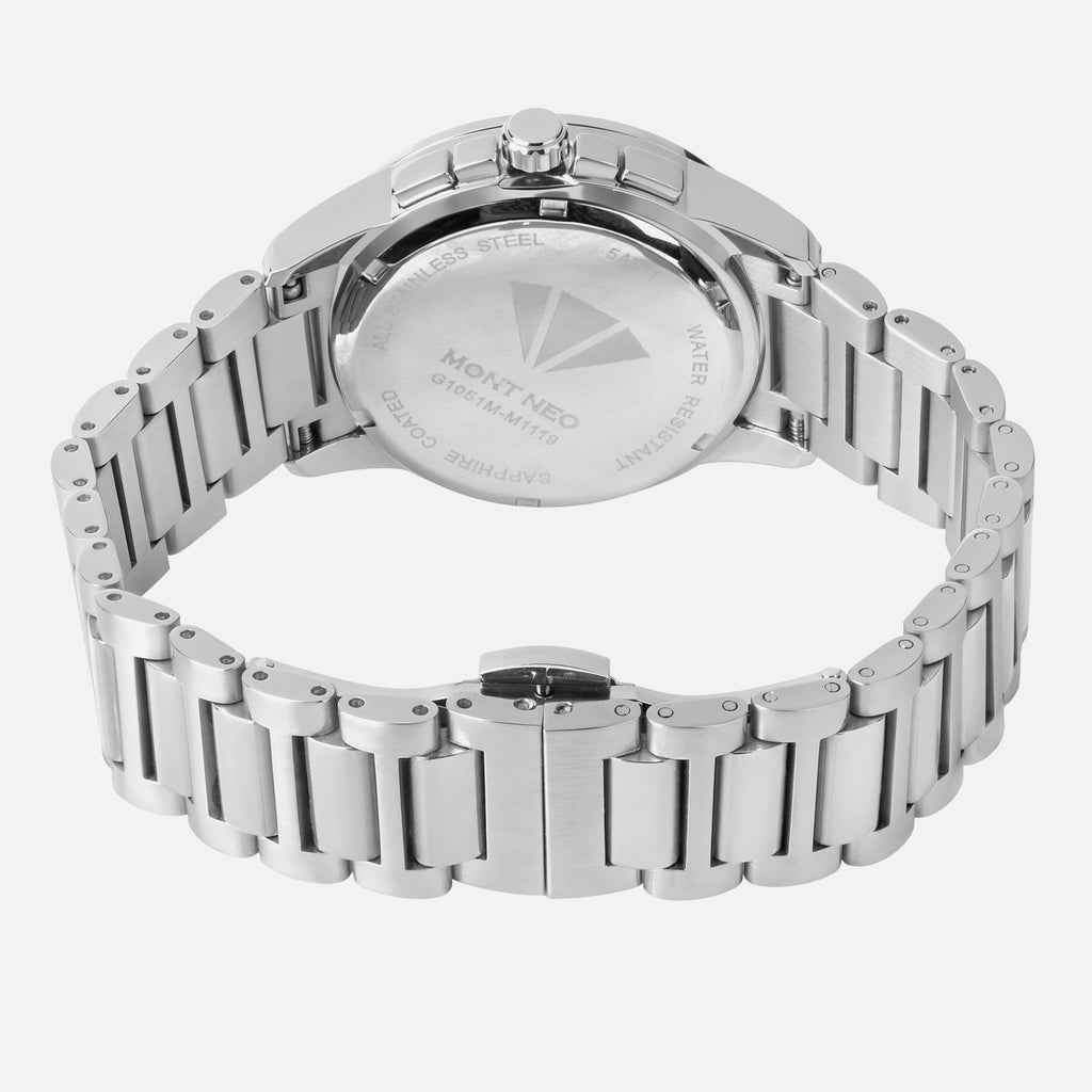 Men Quartz Orange Dial Analog Stainless Steel Watch G1051M-M1119