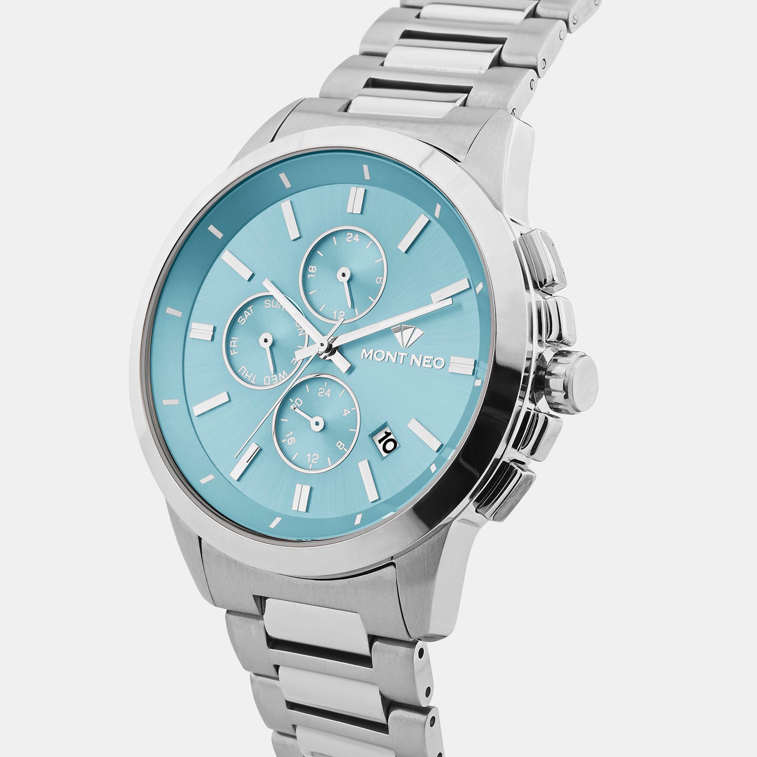 Men Quartz Blue Dial Multi-Function Metal Watch G1051M-M1120