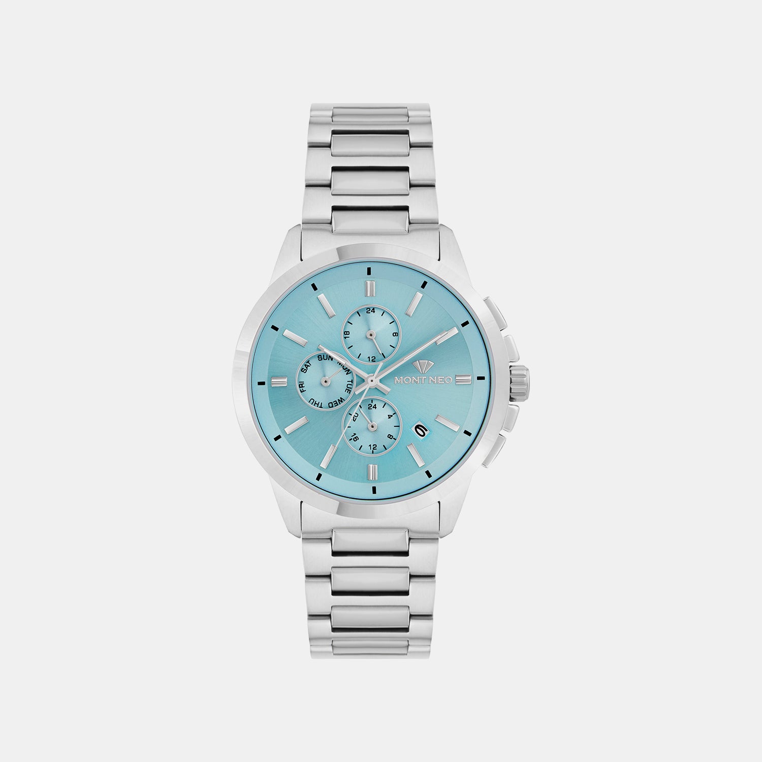 Men Quartz Blue Dial Multi-Function Metal Watch G1051M-M1120