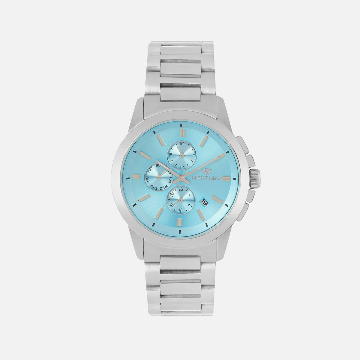 Men Quartz Blue Dial Multi-Function Metal Watch G1051M-M1120