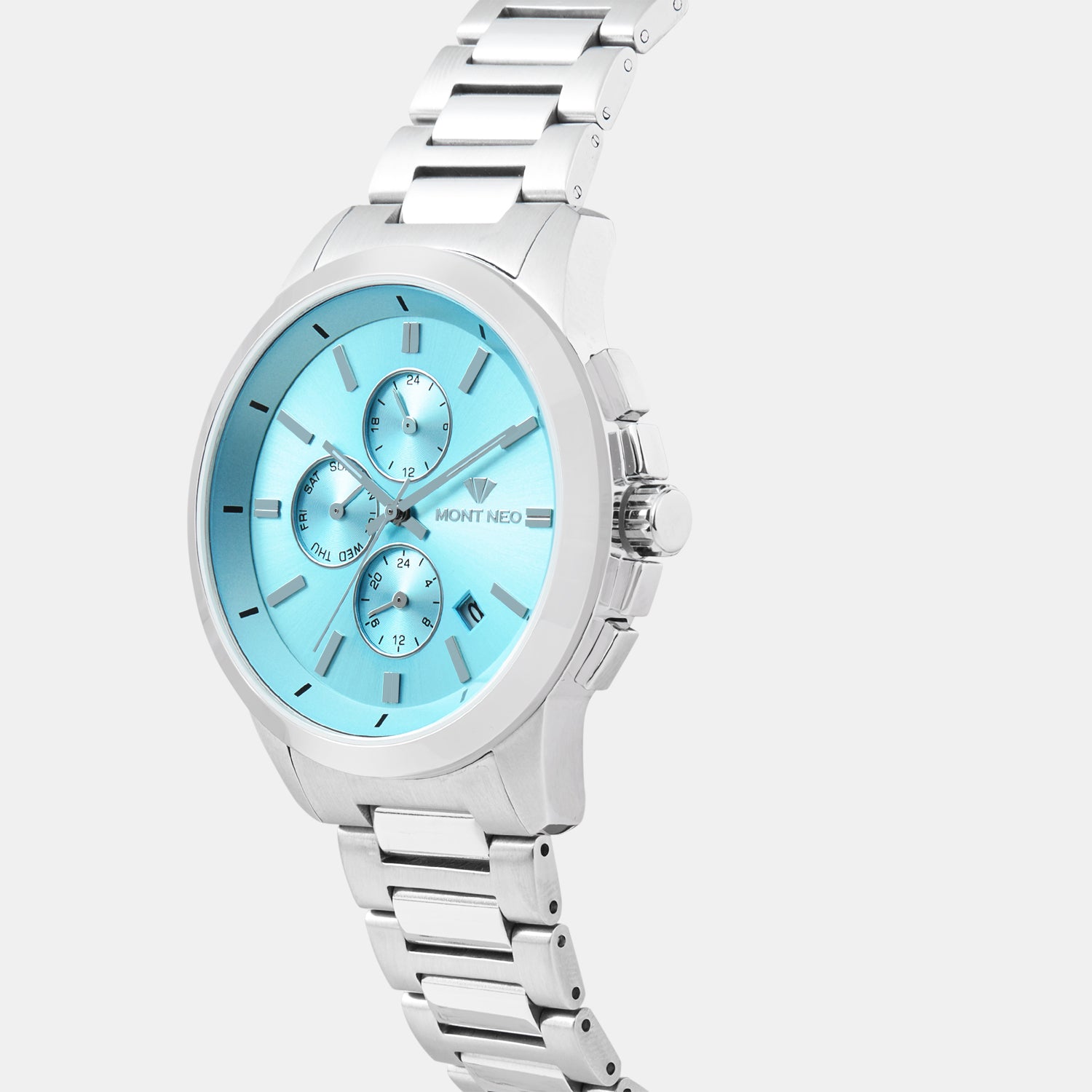 Men Quartz Blue Dial Multi-Function Metal Watch G1051M-M1120