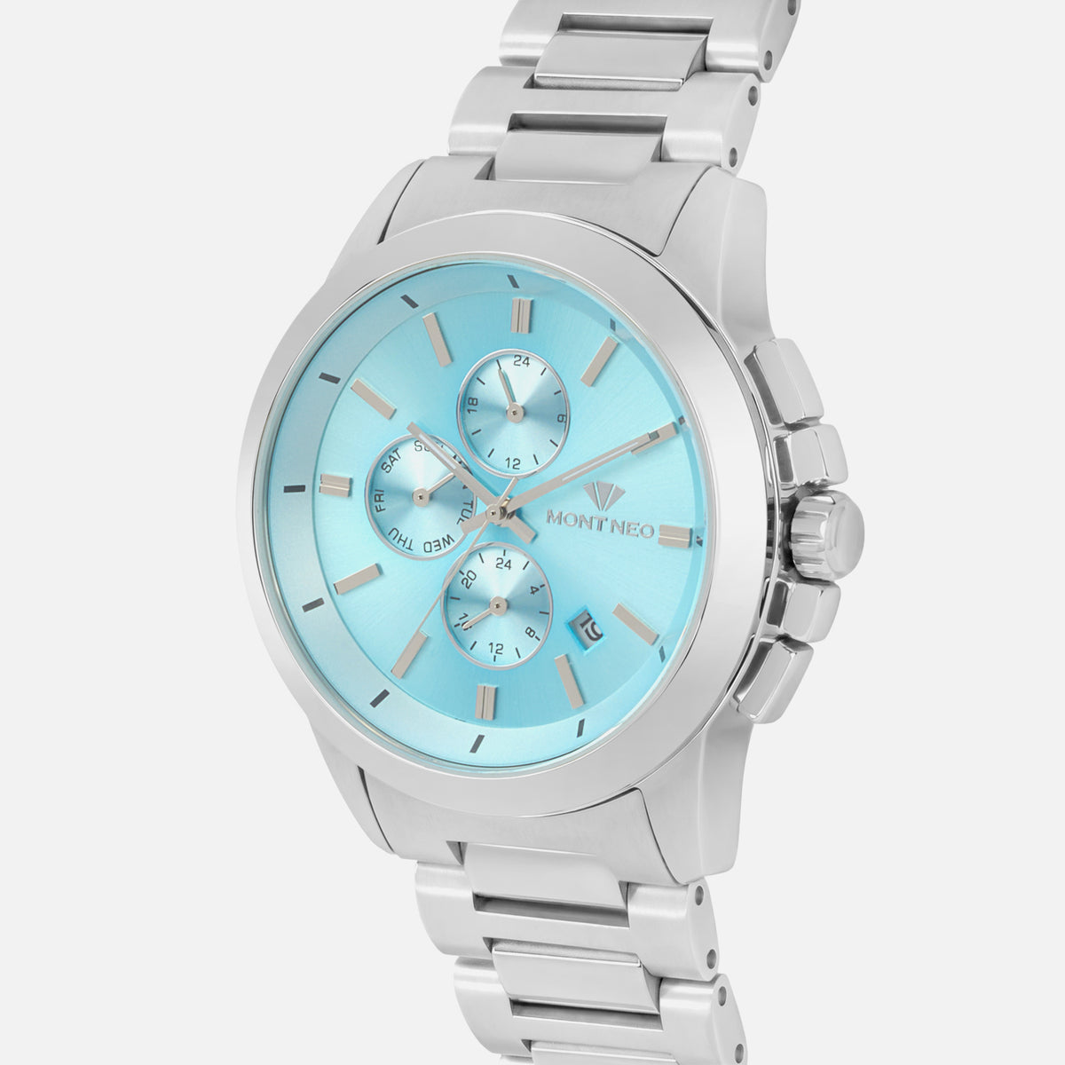 Men Quartz Blue Dial Multi-Function Metal Watch G1051M-M1120