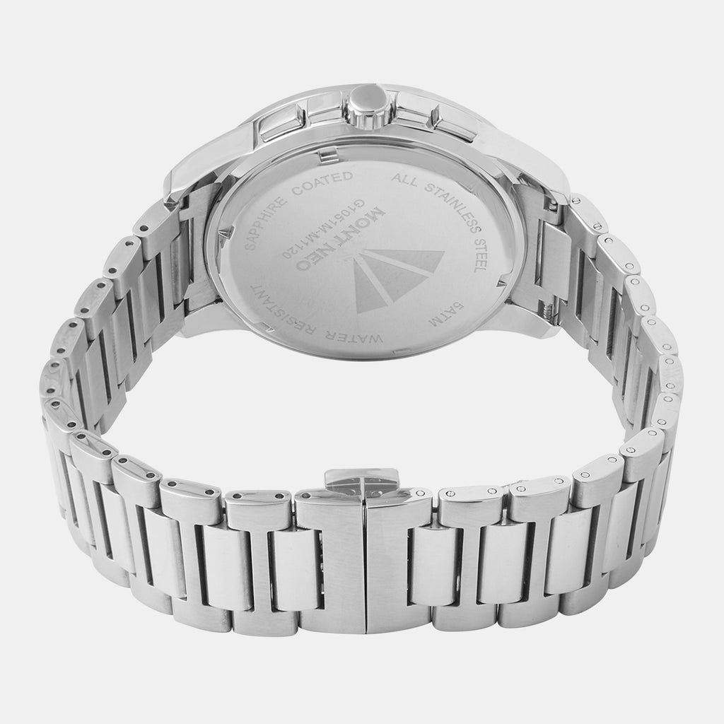 Men Quartz Blue Dial Multi-Function Metal Watch G1051M-M1120