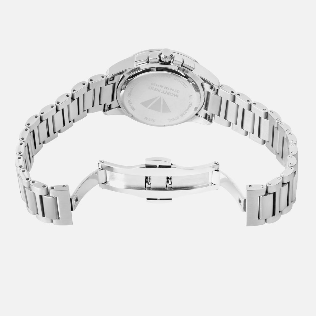 Men Quartz Blue Dial Multi-Function Metal Watch G1051M-M1120