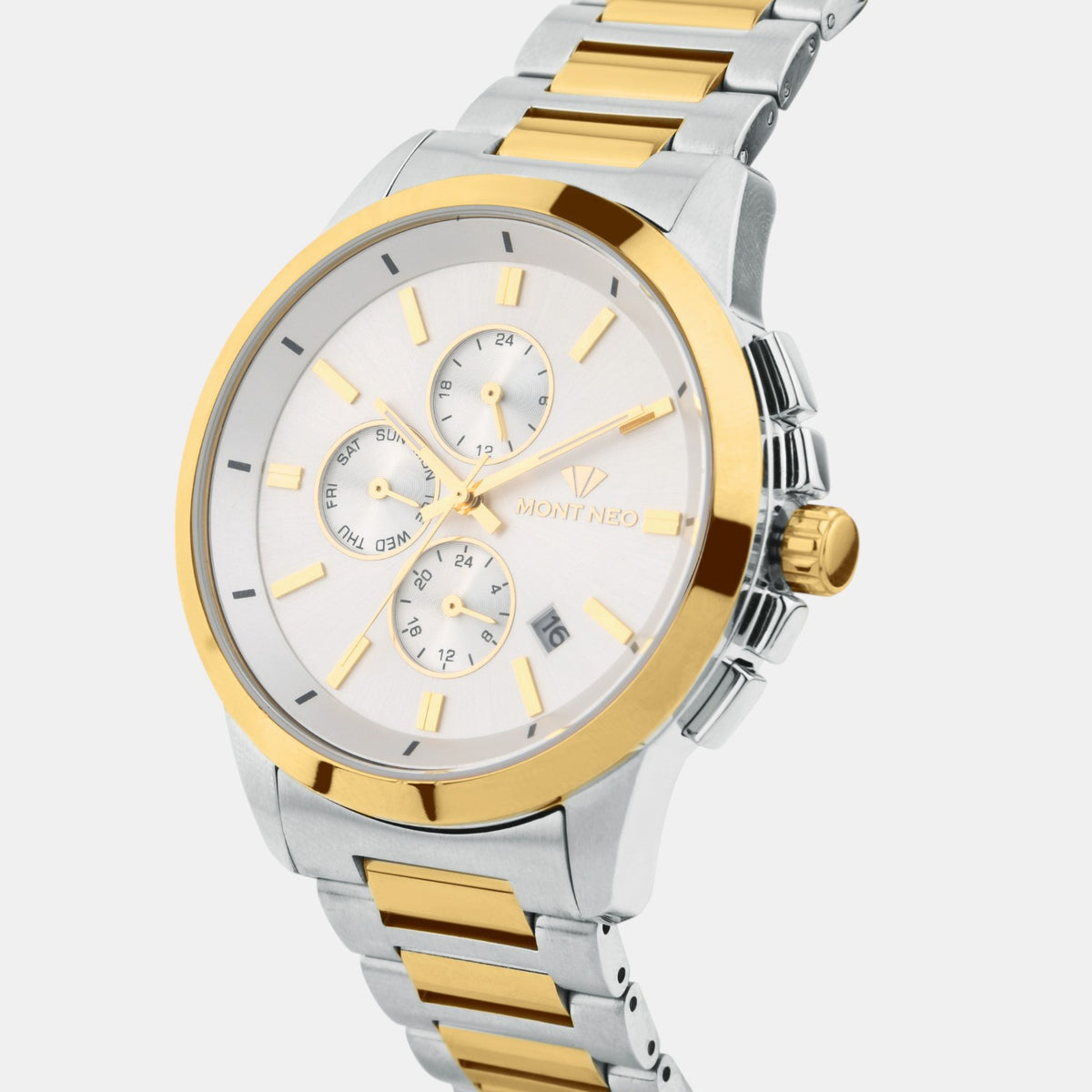 Men Quartz Silver Dial Analog Stainless Steel Watch G1051M-M1203