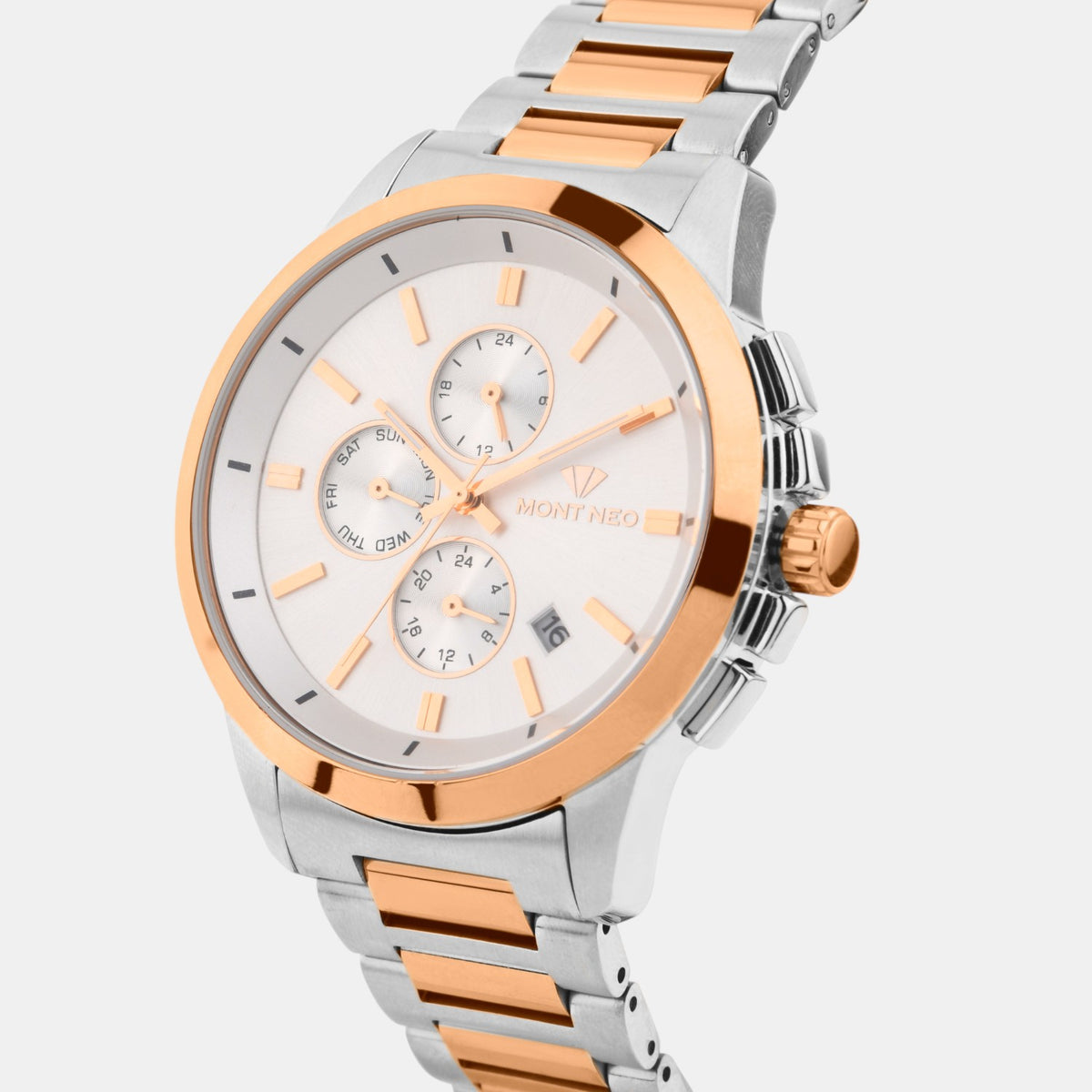Men Quartz Silver Dial Analog Stainless Steel Watch G1051M-M1303