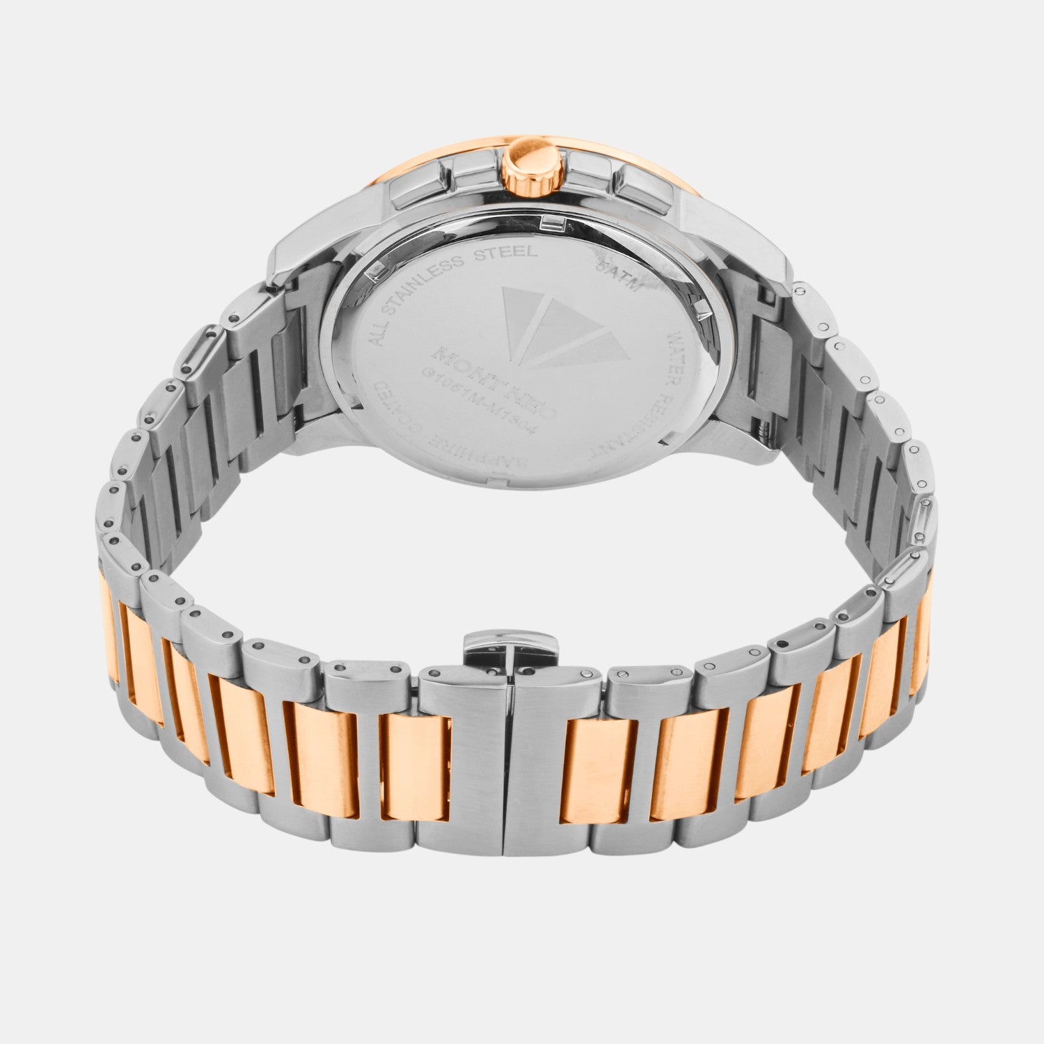 Men Quartz Silver Dial Multi-Function Stainless Steel Watch G1051M-M1303