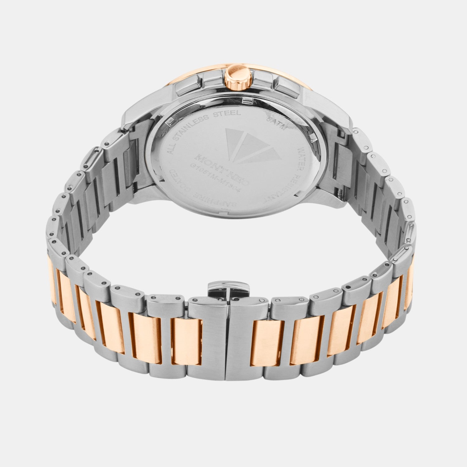 Men Quartz Black Dial Multi-Function Stainless Steel Watch G1051M-M1304