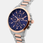 Men Quartz Blue Dial Multi-Function Stainless Steel Watch G1051M-M1305