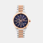 Men Quartz Blue Dial Multi-Function Stainless Steel Watch G1051M-M1305