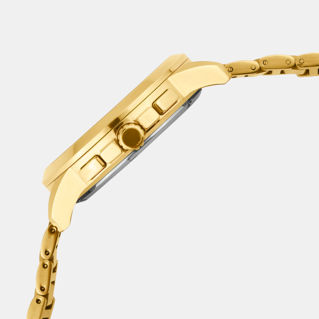 Men Quartz Black Dial Multi-Function Stainless Steel Watch G1051M-M2204