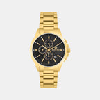 Men Quartz Black Dial Multi-Function Stainless Steel Watch G1051M-M2204