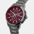 Men Quartz Red Dial Multi-Function Stainless Steel Watch G1051M-M8812