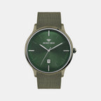 Men Quartz Green Dial Analog Mesh Watch G1052E-B101014