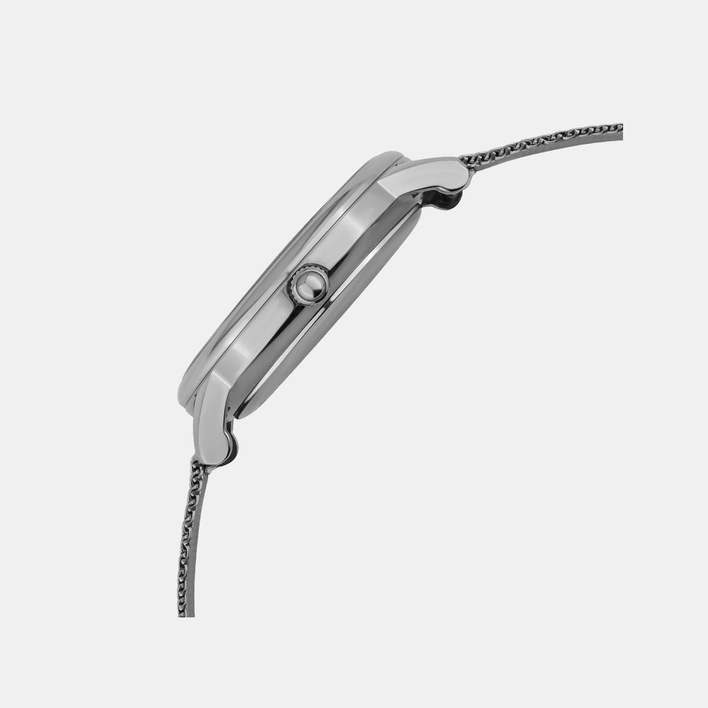 Men Quartz Silver Dial Analog Mesh Watch G1052E-B1103