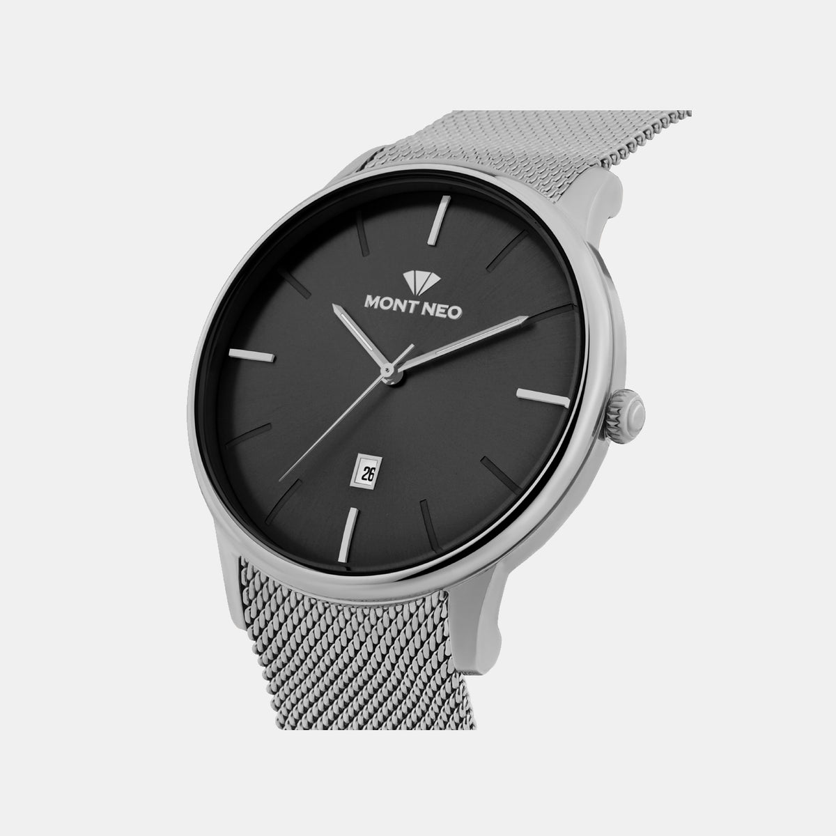Men Quartz Black Dial Analog Stainless Steel Watch G1052E-B1104