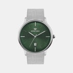 Men Quartz Green Dial Analog Mesh Watch G1052E-B1114