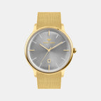 Men Quartz Silver Dial Analog Mesh Watch G1052E-B2203