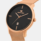 Men Quartz Black Dial Analog Stainless Steel Watch G1052E-B3304