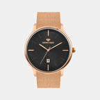 Men Quartz Black Dial Analog Mesh Watch G1052E-B3304