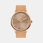 Men Quartz Rose Dial Analog Mesh Watch G1052E-B3307