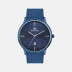 Men Quartz Blue Dial Analog Mesh Watch G1052E-B5505