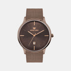Men Quartz Brown Dial Analog Mesh Watch G1052E-B6606