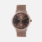 Men Quartz Brown Dial Analog Mesh Watch G1052E-B6606