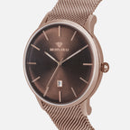 Men Quartz Brown Dial Analog Mesh Watch G1052E-B6606