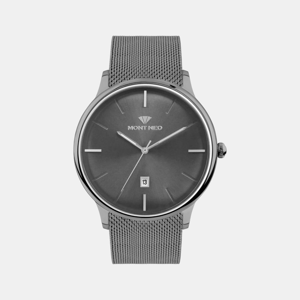 Men Quartz Gun Dial Analog Mesh Watch G1052E-B8816