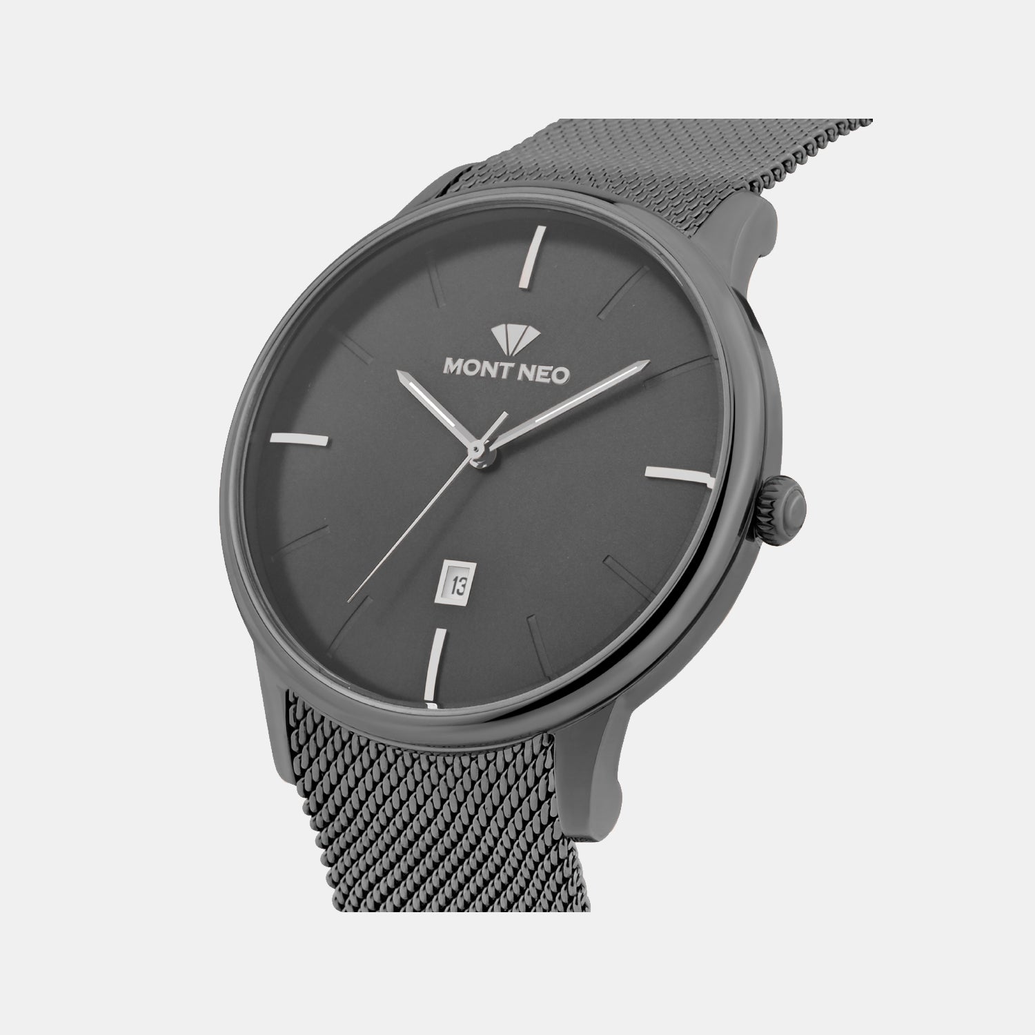 Men Quartz Gun Dial Analog Mesh Watch G1052E-B8816