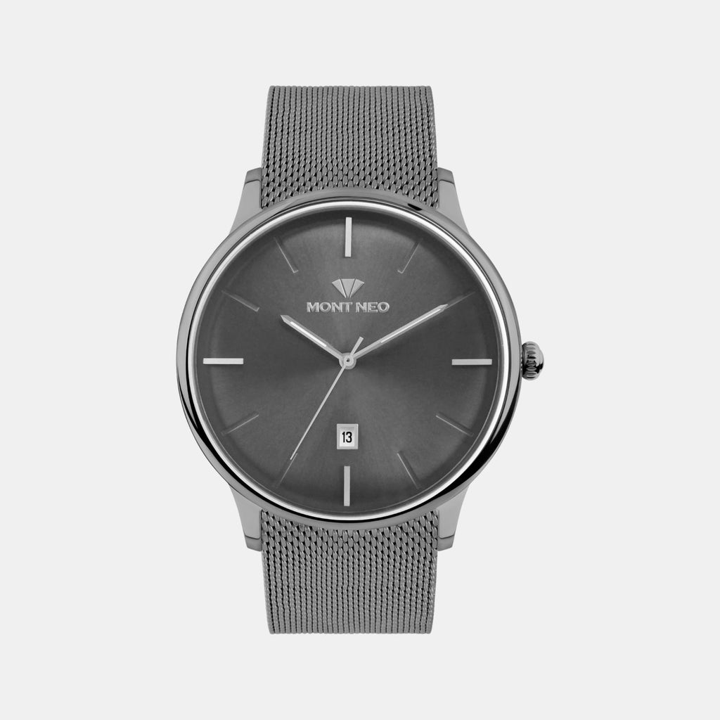 Men Quartz Gun Dial Analog Mesh Watch G1052E-B8816