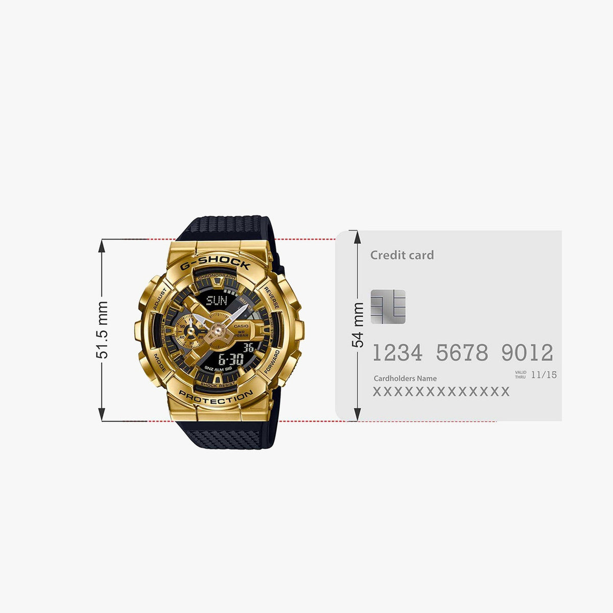 G-Shock Men Quartz Gold Dial Analog-Digital Resin Watch G1053