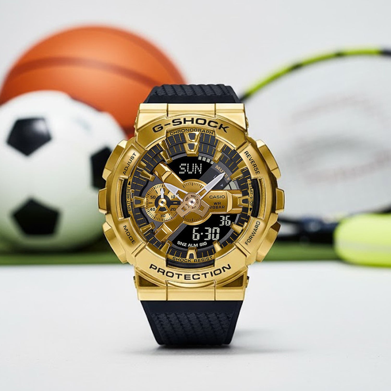 G-Shock Men Quartz Gold Dial Analog-Digital Resin Watch G1053