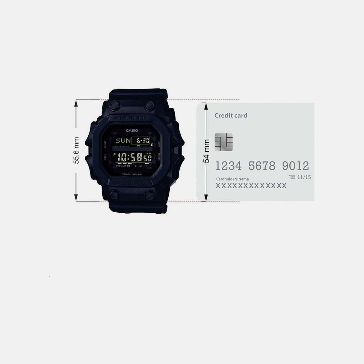 G-Shock Men Quartz Black Dial Digital Resin Watch G1056