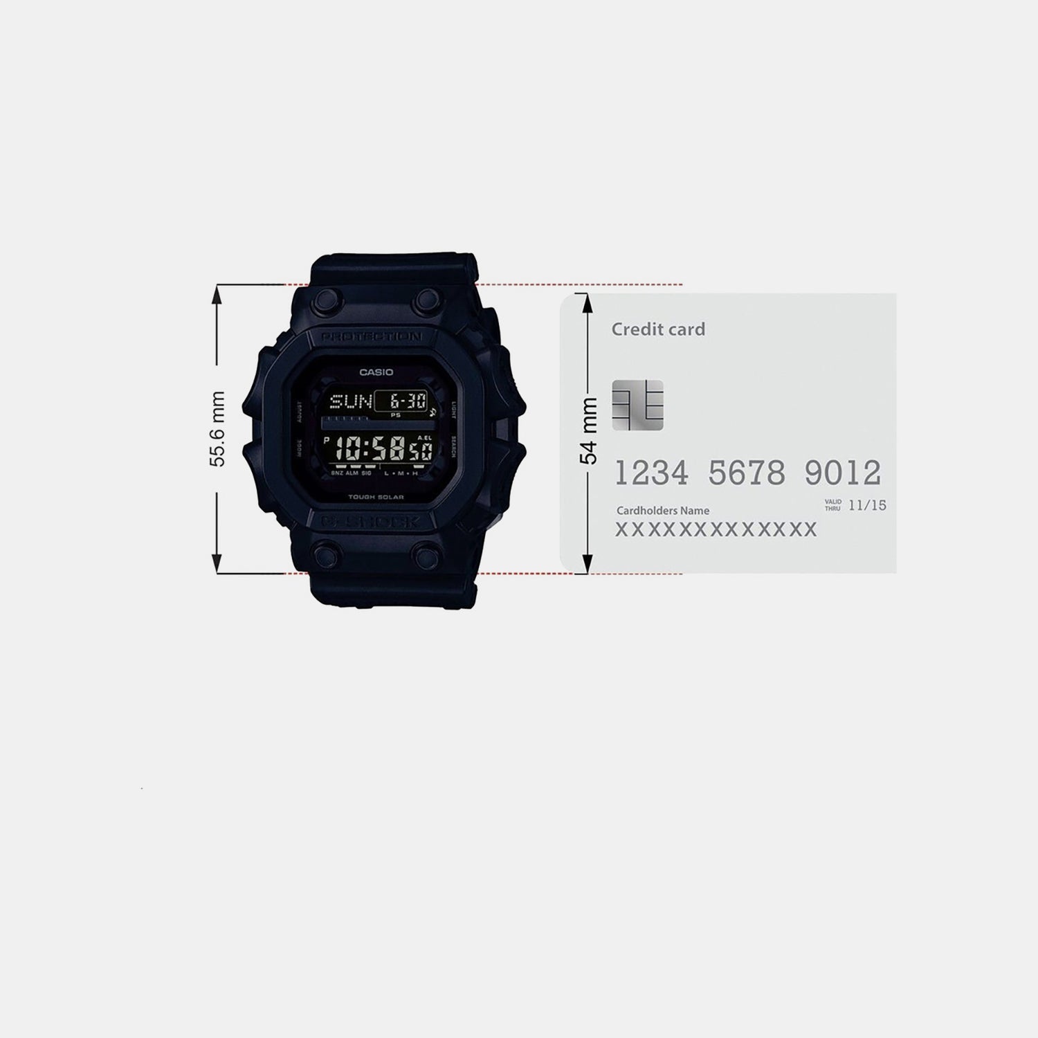 G-Shock Men Quartz Black Dial Digital Resin Watch G1056