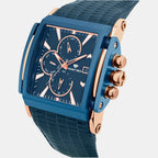 Men Quartz Blue Dial Multi-Function Leather Watch G1057M-L3505