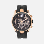 Men Quartz Black Dial Multi-Function Silicone Watch G1059C-P3404