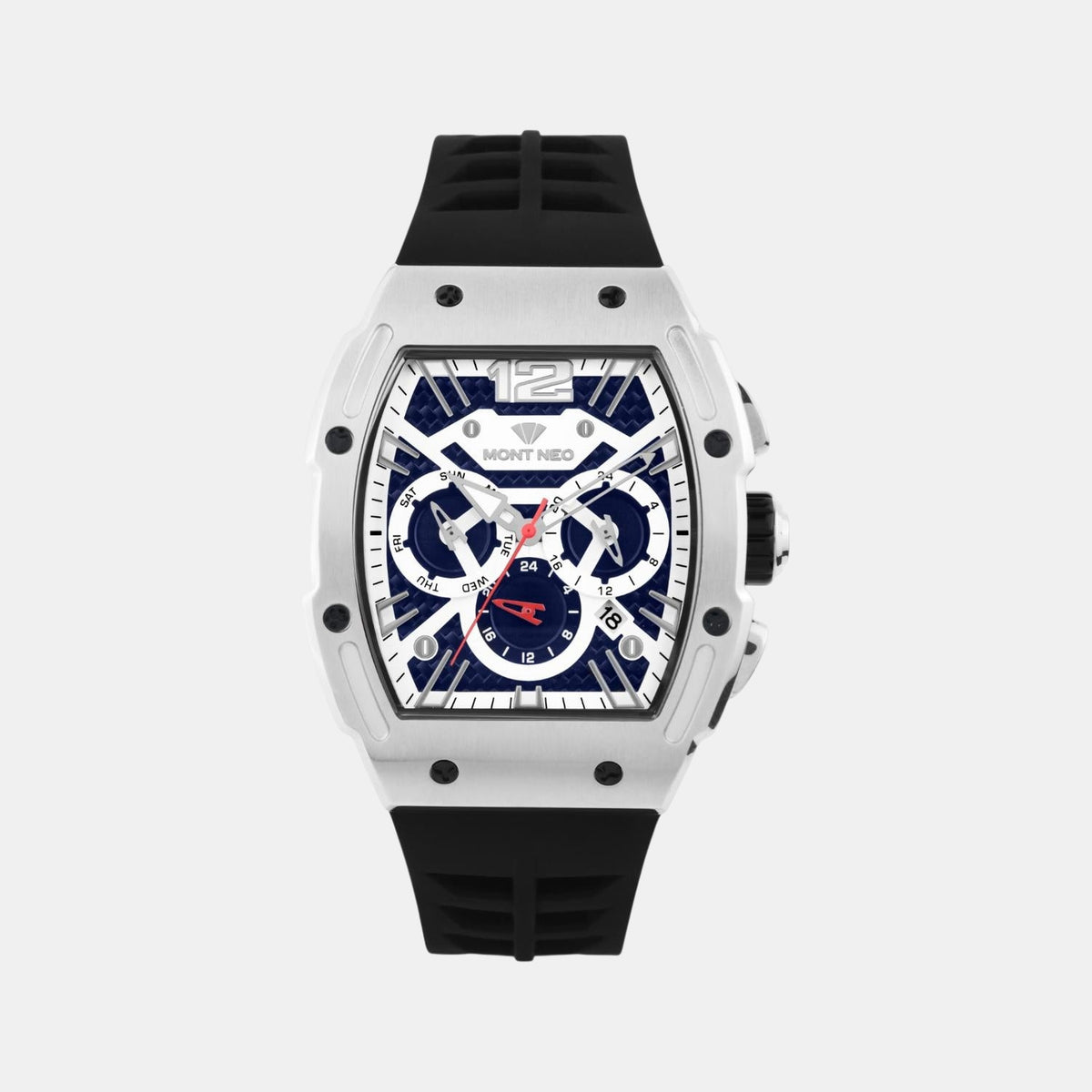 Men Quartz Blue Dial Multi-Function Silicone Watch G1061C-P1105