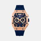 Men Quartz Blue Dial Multi-Function Silicone Watch G1061C-P3305