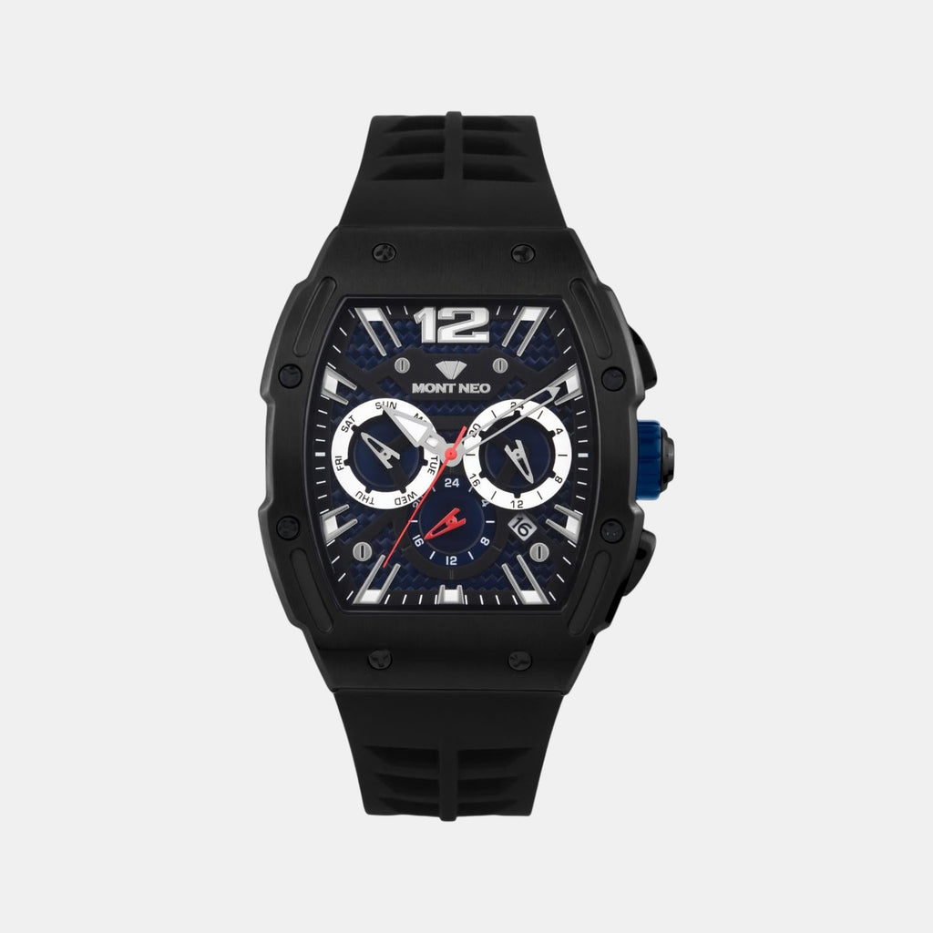 Men Quartz Blue Dial Multi-Function Silicone Watch G1061C-P4405