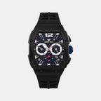 Men Quartz Blue Dial Multi-Function Silicone Watch G1061C-P4405
