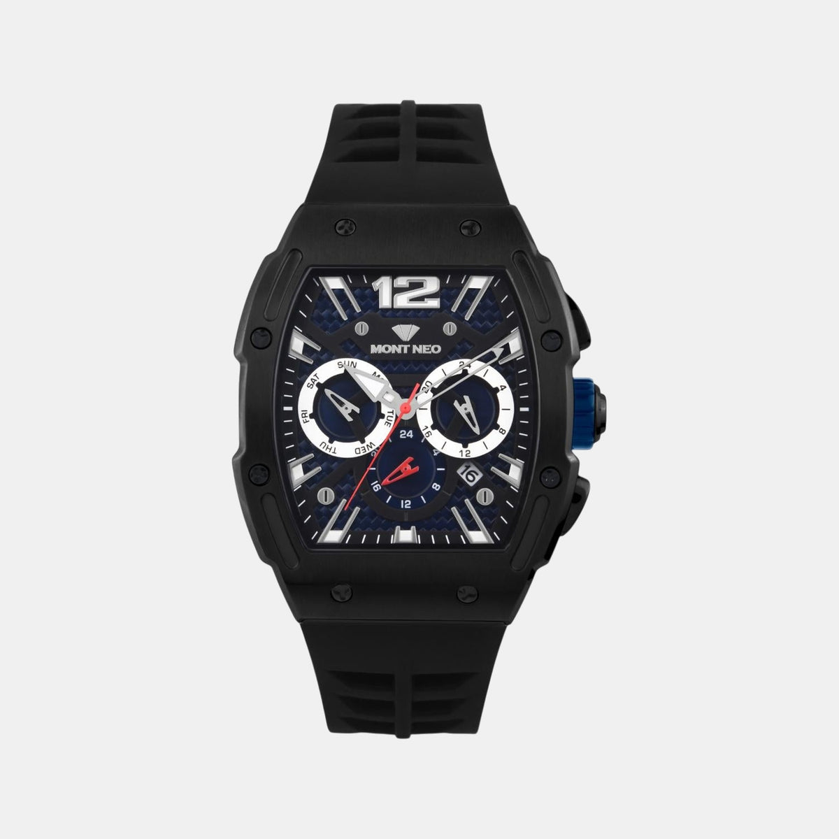 Men Quartz Blue Dial Multi-Function Silicone Watch G1061C-P4405