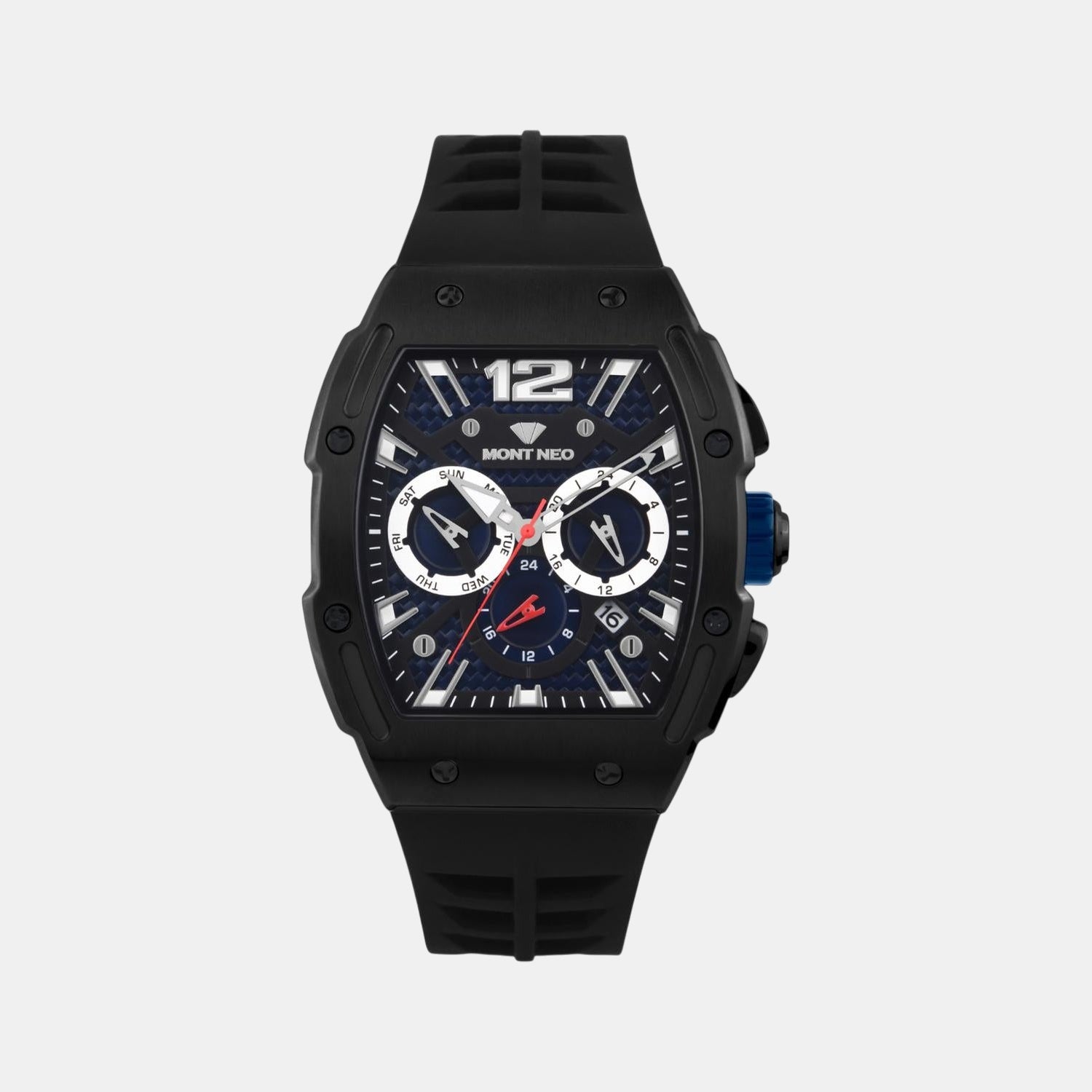 Men Quartz Blue Dial Multi-Function Silicone Watch G1061C-P4405