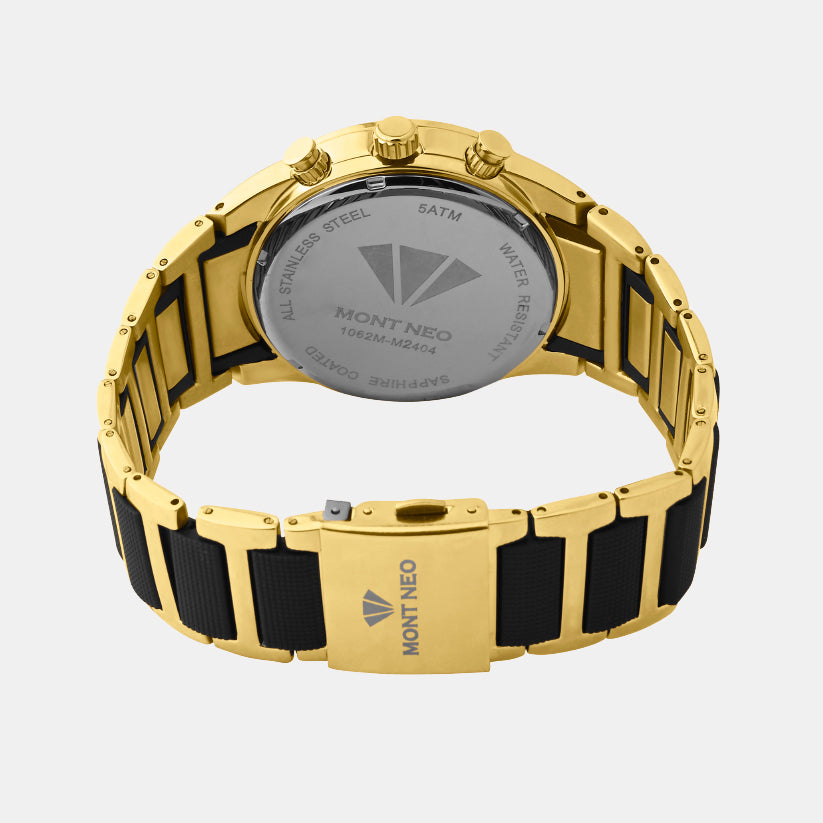 Men Quartz Black Dial Multi-Function Metal Watch G1062M-M2404