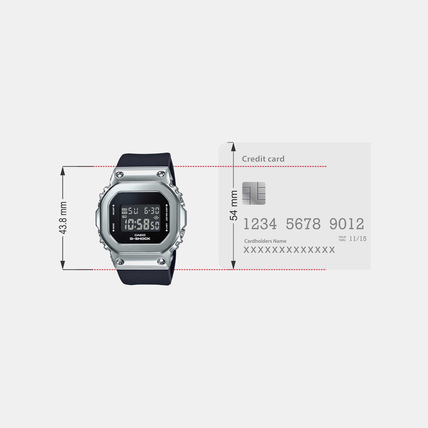 G-Shock Women Quartz Black Dial Digital Resin Watch G1068
