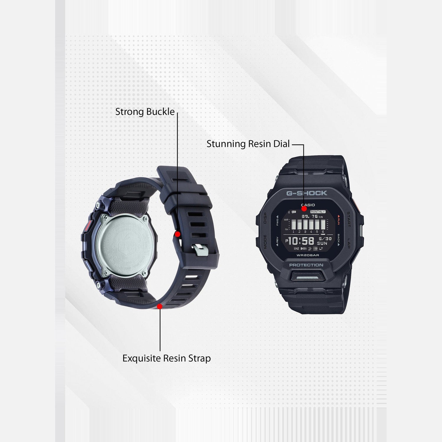 G-Shock Men Quartz Black Dial Digital Resin Watch G1146