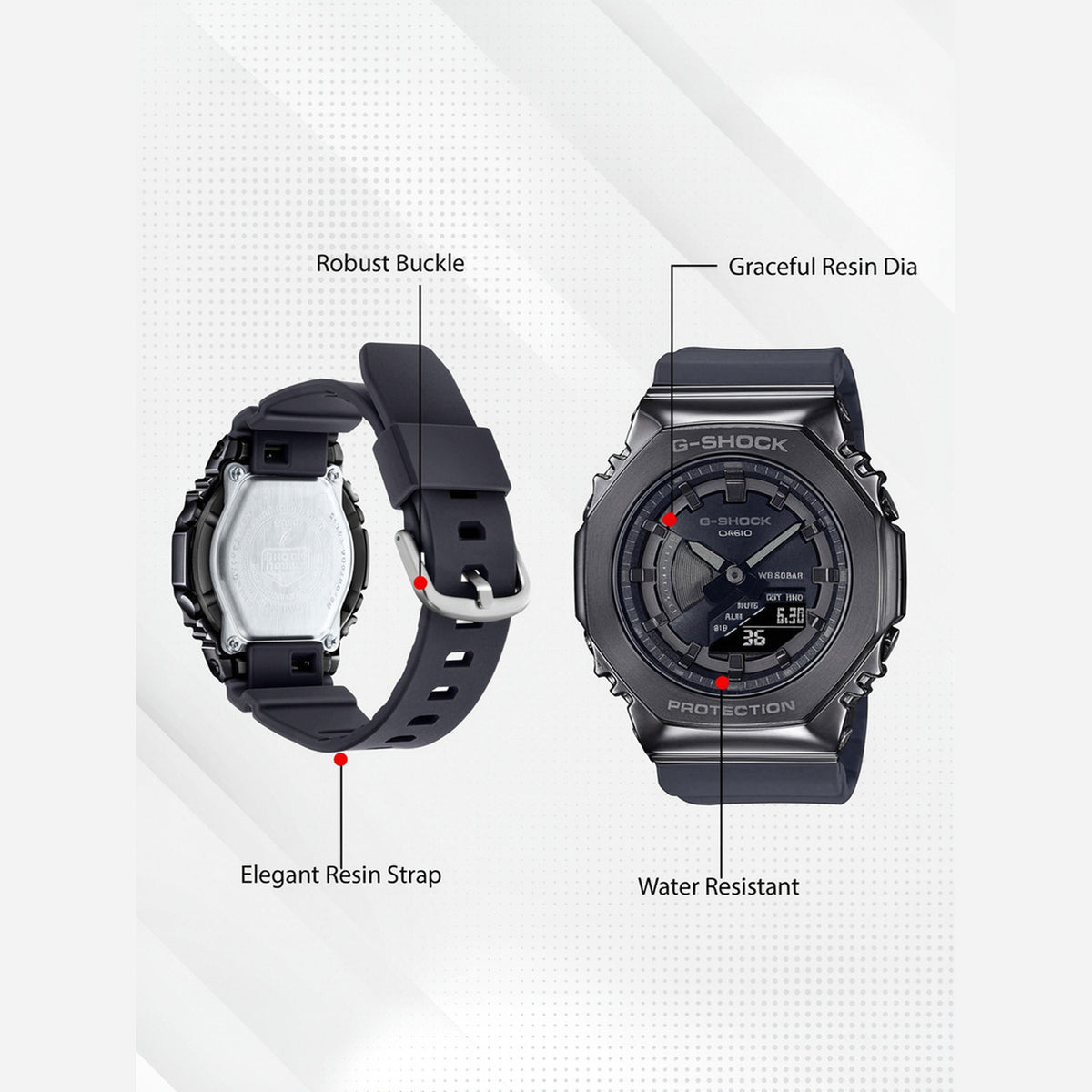 G-Shock Women Quartz Black Dial Analog-Digital Resin Watch G1164