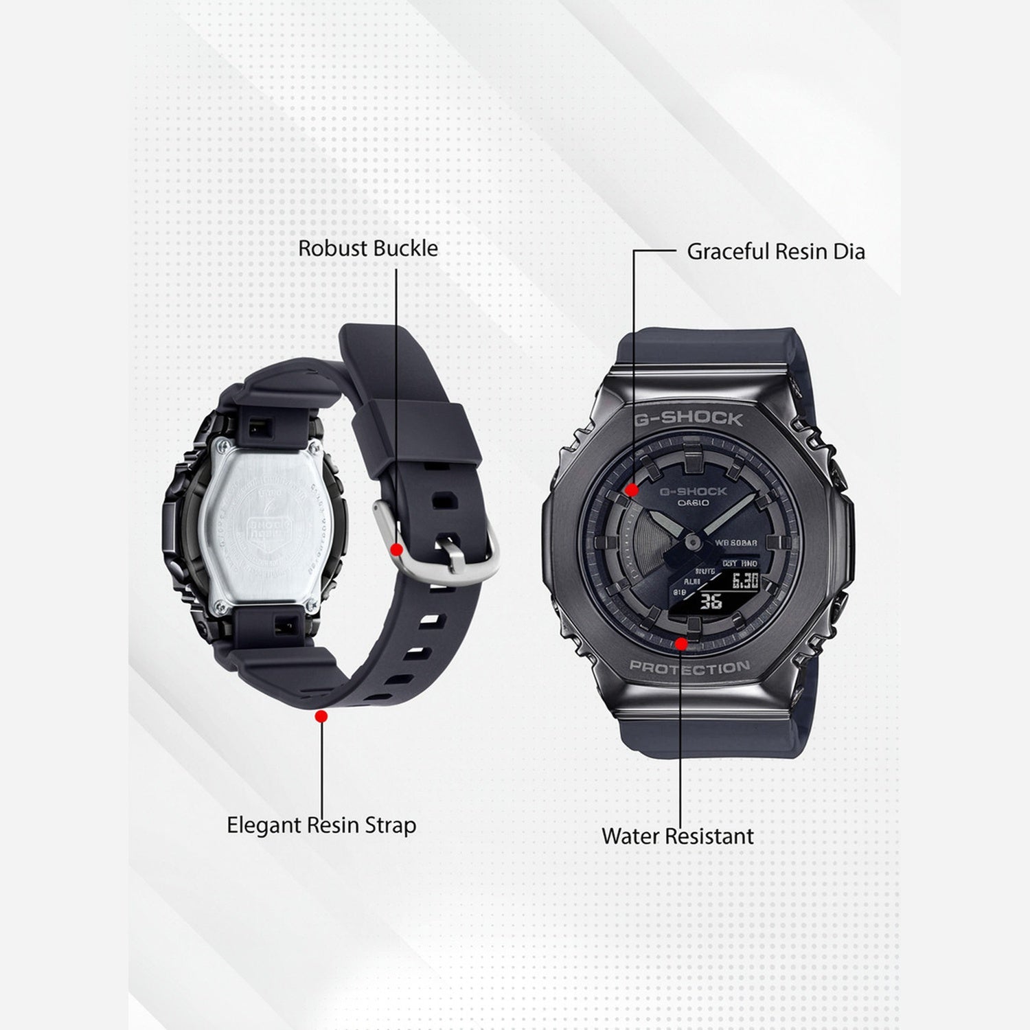 G-Shock Women Quartz Black Dial Analog-Digital Resin Watch G1164